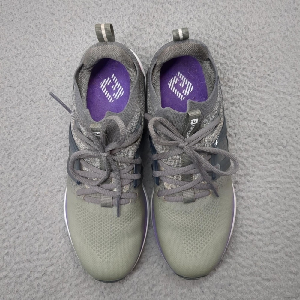 FootJoy HyperFlex Golf Shoes Womens Size 9 Gray Purple Mesh STRATOFOAM 98168 - Picture 7 of 16